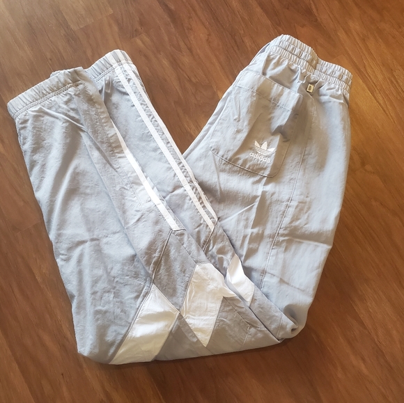 Adidas Revike 100% Polyamide Track Pants Halo Silver Small - Picture 1 of 6